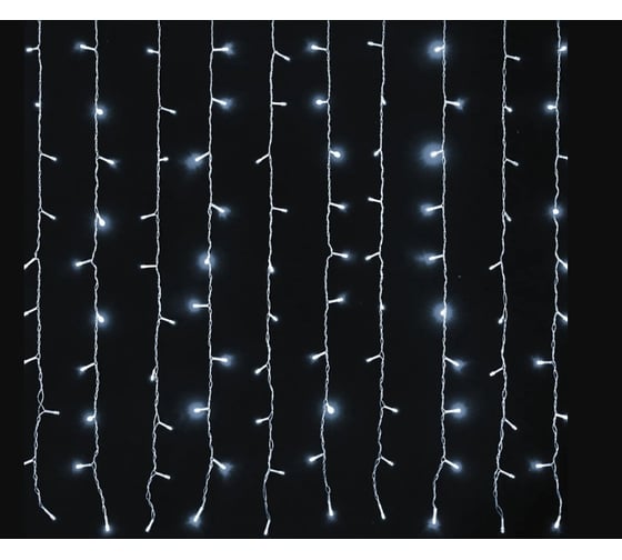 Уличная электрогирлянда Золотая сказка Занавес, 480LED 3,8x2,4м, холодный белый, контроллер, 591302