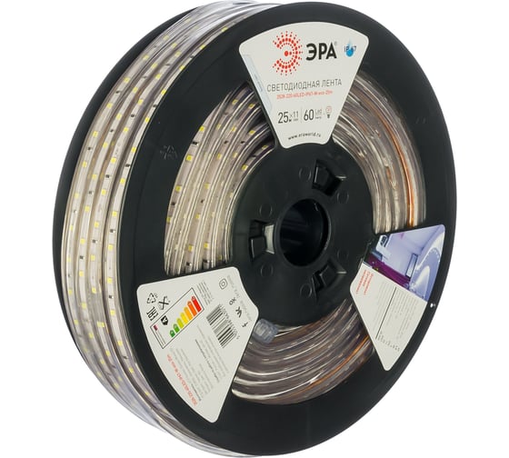 Светодиодная лента ЭРА 3528-220-60LED-IP67-W-eco-25m Б0004950