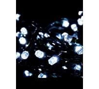Светодиодная гирлянда Магия праздника "КРИСТАЛЛ 8мм", 100LED, холодный белый, 10м+5м свободный кабель, 8 режимов, зеленый провод, IP44, 31V адаптер MAG-G065-100