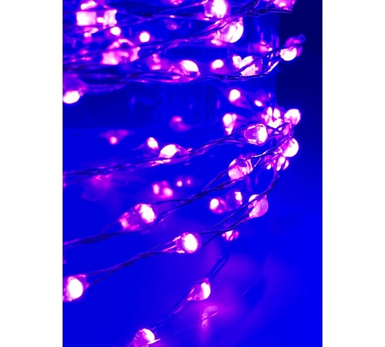 Светодиодная гирлянда Магия праздника "НИТЬ-РИС" цвет фиолетовый, 189LED, GS IP44, 4.5V6W адаптер MAG-G092-033