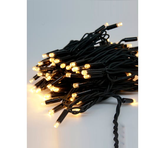 Светодиодная гирлянда Магия праздника "ФЕЙЕРВЕРК", 100 LED, теплый белый, 10м, черный силиконовый провод, IP44 Магия праздника MAG-G053-100 1