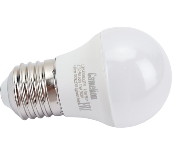 Светодиодная лампа 5Вт 220В Camelion LED5-G45/830/E27 12028