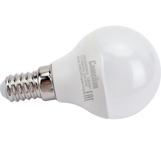 Светодиодная лампа 5Вт 220В Camelion LED5-G45/845/E14 12029