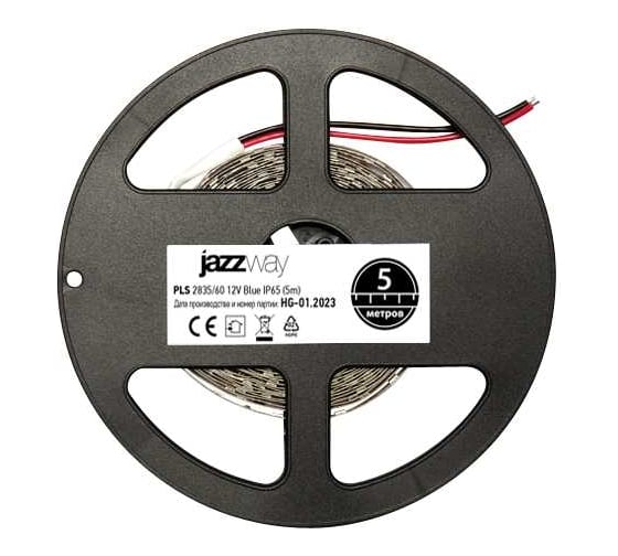 Светодиодная лента Jazzway  PLS 2835/60-12V Blue 6Вт/м син. IP65 (уп.5м) 2858979