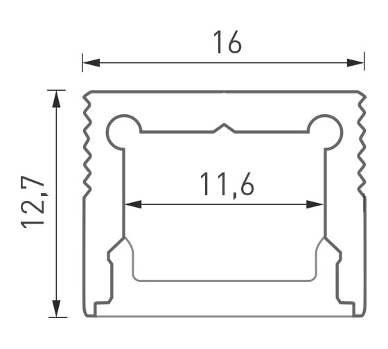 Алюминиевый анодированный профиль DesignLed design led ls1613, 2500 мм, LS.1613-R
