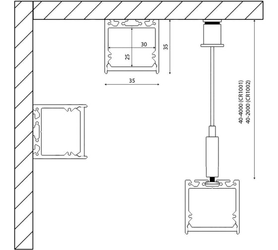 Алюминиевый профиль DesignLed design led ls3535, 2500 мм, белый LS.3535-W-R