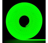 Неоновая светодиодная лента MAKSILED 5м, 6x12мм, 12В, 10.5Вт/м, 100 led/m, ip33, рез 10мм (силикон), зеленый, ML-NF-10-6mm-Green