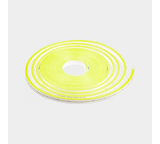 Неоновая светодиодная лента MAKSILED 5м, 6x12мм, 12В, 8Вт/м, 120 led/m, ip33, рез 25мм (силикон), лимонный, ML-NF-6mm-Lemon