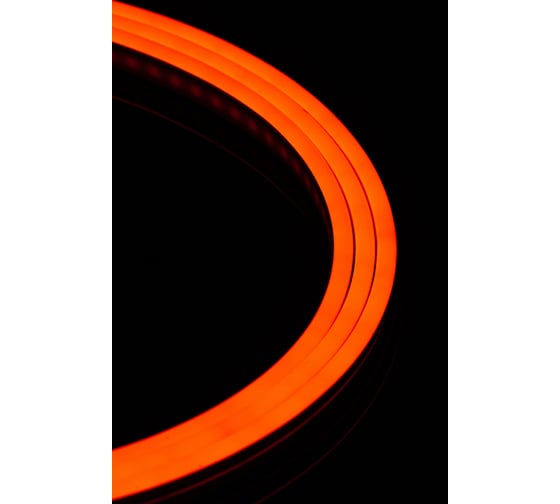 Неоновая светодиодная лента MAKSILED 5м, 6x12мм, 12В, 8Вт/м, 120 led/m, ip33, рез 25мм (силикон), оранжевый, ML-NF-6mm-Orange