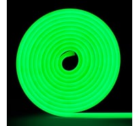 Неоновая светодиодная лента MAKSILED 5м, 8x16мм, 12В, 10.5Вт/м, 100 led/m, ip33, рез 10мм (силикон), зеленый, ML-NF-10-8mm-Green