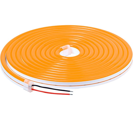 Неоновая светодиодная лента MAKSILED 5м, 8x16мм, 12В, 10.5Вт/м, 100 led/m, ip33, рез 10мм (силикон), оранжевый, ML-NF-10-8mm-Orange