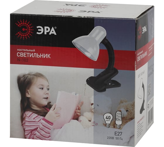 Настольный светильник ЭРА N-102-E27-40W-BK, черный матовый C0041424