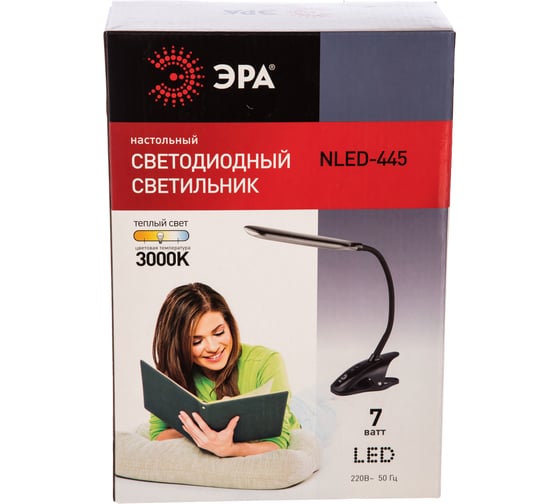 Настольный светильник, черный ЭРА NLED-445-7W-BK Б0016272
