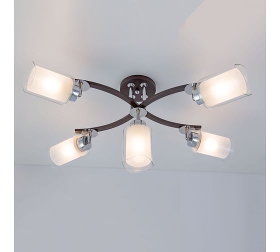 Люстра с поворотными плафонами Citilux Фортуна Венге Хром CL156152