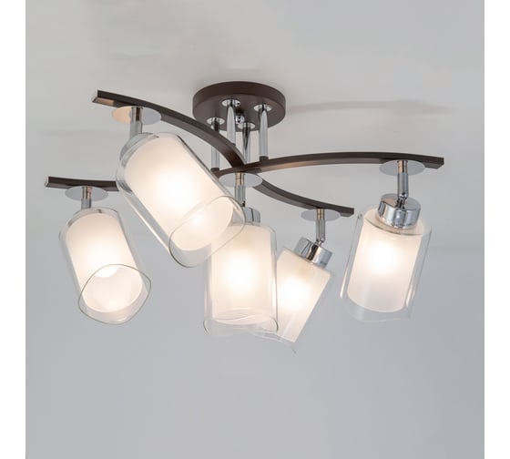 Люстра с поворотными плафонами Citilux Фортуна Венге Хром CL156152