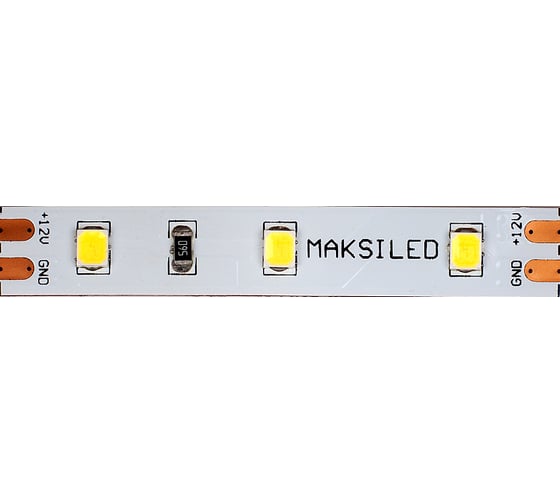 Светодиодная лента MAKSILED 5м, 12В, 14,4Вт/м, 60д/м, ip20, 1440Лм/м, холодный белый, 8мм, ML-R60-2835-CW-HP-S