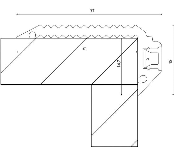 Алюминиевый профиль DesignLed для ступеней design led step3819b, 2500 мм STEP 3819B