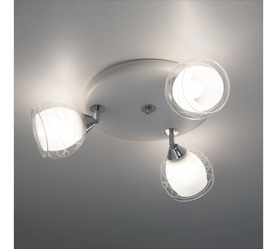 Люстра Citilux Самба с поворотными плафонами Белая Хром CL158131