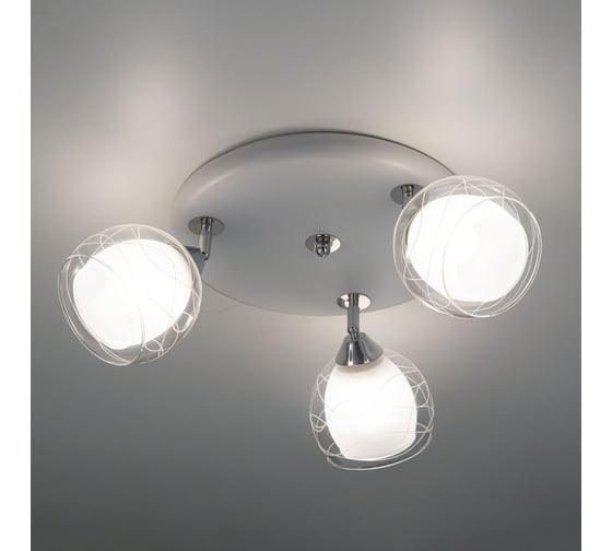 Люстра Citilux Самба с поворотными плафонами Белая Хром CL158131