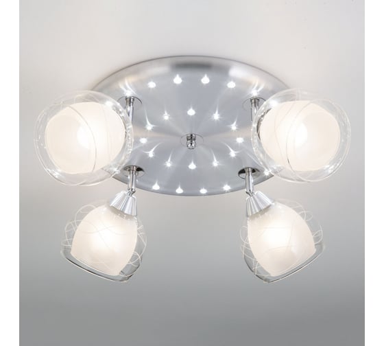 Люстра Citilux Самба с поворотными плафонами Алюминий Хром CL158142