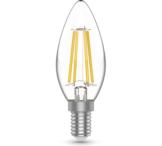 Лампа Gauss basic filament свеча 5,5w 530lm 4100К Е14 led (3 лампы в упаковке) 1031126T