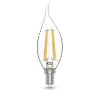 Лампа Gauss basic filament свеча на ветру 5,5w 530lm 4100к е14 led (3 лампы в упаковке) 1041126T