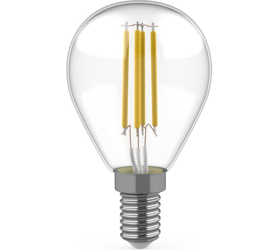 Лампа Gauss basic filament шар 5,5w 530lm 4100К Е14 led (3 лампы в упаковке) 1/20 1051126T
