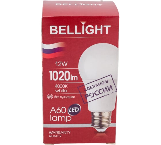 Светодиодная лампа BELLIGHT LED A60 Е27 12W 1020 Lm 4000К 88297788