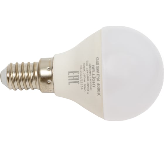 Светодиодная лампа BELLIGHT LED G45 220V/8W/E14 4000K 750Lm 86170873