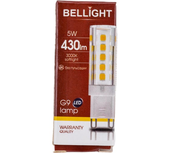 Светодиодная лампа BELLIGHT G9 5W 400Lm 3000к 88297902