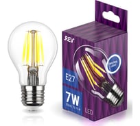 Светодиодная лампа LED A60 E27 7W 730 Лм, 4000K, холодный свет REV PREMIUM FILAMENT 32354 9