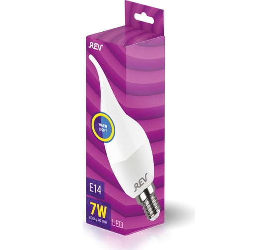 Светодиодная лампа REV, LED FC37 Е14 7W, 2700K, теплый свет 32351 8