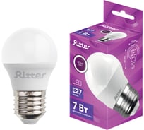 Лампа светодиодная RITTER LED G45 Е27 7W 560Лм, 4000K, холодный свет , 32343 3