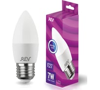 Светодиодная лампа LED C37 Е27 7W 560Лм, 4000K, холодный свет, свеча REV 32348 8