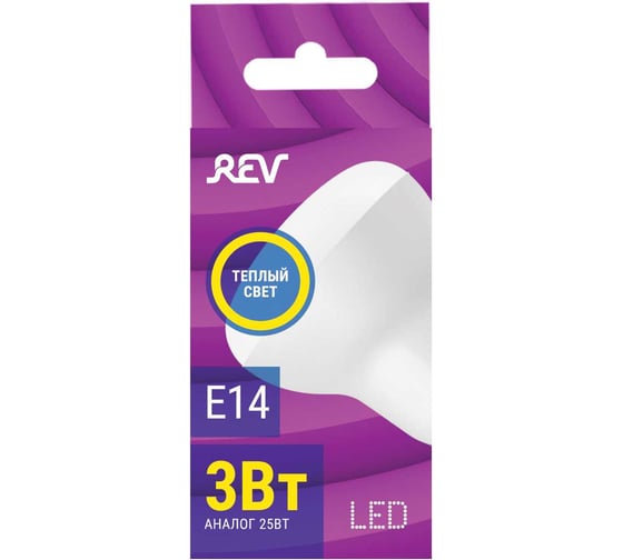 Светодиодная лампа REV, LED R39 Е14 3W, 2700K, теплый свет 32361 7