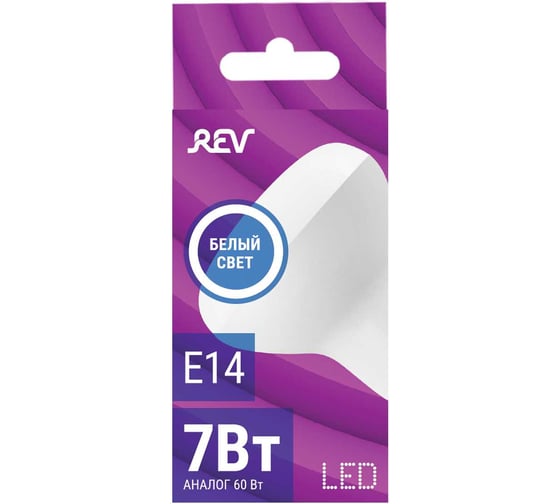 Светодиодная лампа REV, LED R50 Е14 7W 560Лм, 4000K, холодный свет 32364 8
