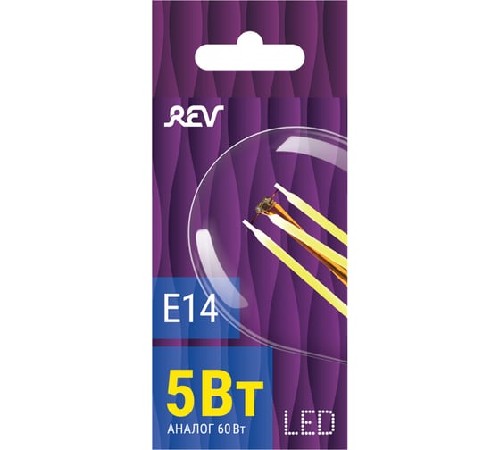 Светодиодная лампа REV, LED FG45 E14 5Вт 515Лм, 2700K, PREMIUM FILAMENT, теплый свет , 32357 0
