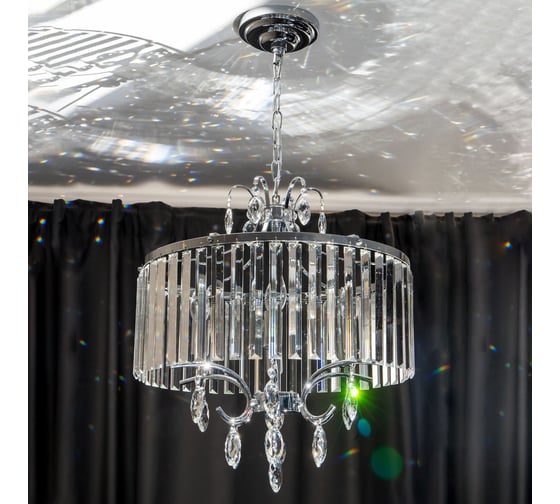 Подвесная хрустальная люстра Citilux Инга Хром CL335161