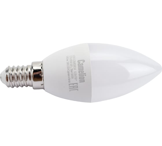 Светодиодная лампа 7Вт 220В Camelion LED7-C35/830/E14 12073
