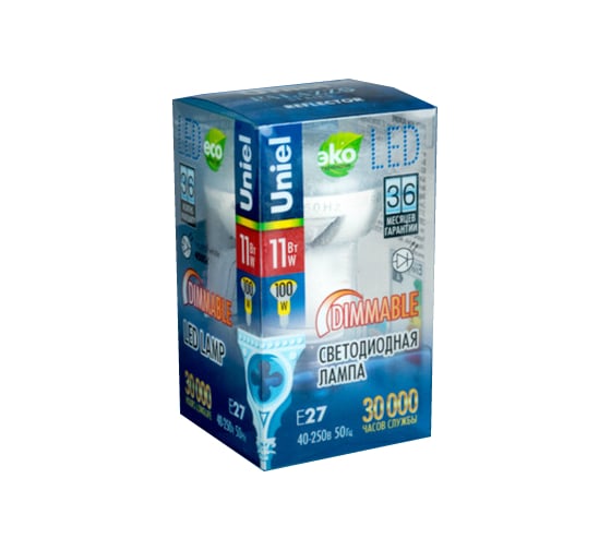 Светодиодная диммируемая лампа Uniel LED-R63-11W/WW/E27/FR/DIM ALP01WH 8708