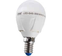 Светодиодная диммируемая лампа Uniel LED-G45-6W/WW/E14/FR/DIM PLP01WH UL-00000694