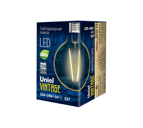 Светодиодная лампа Uniel Vintage LED-G80-4W/GOLDEN/E27 GLV21GO UL-00000903
