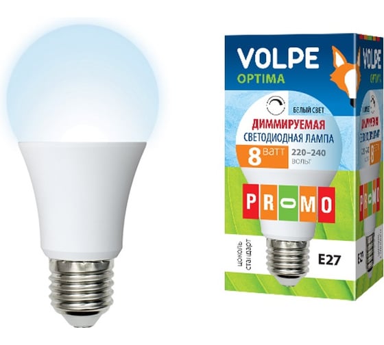 Светодиодная диммируемая лампа Volpe LED-A60-8W/NW/E27/FR/DIM/O 10695 1