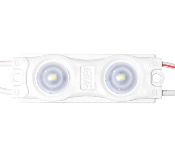 Светодиодный модуль ELF 2smd диод 2835, с линзой, 160гр.,12В, ip 65, std, холодный белый (упак 100 шт) ELF-2SMDstd СW (100)