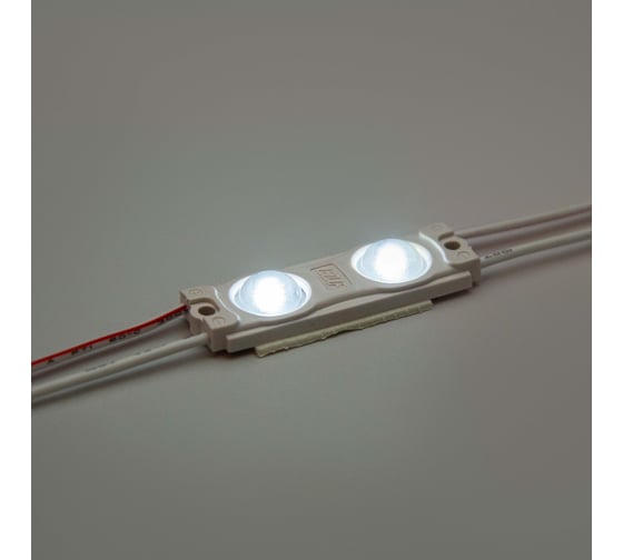 Светодиодный модуль ELF 2smd диод 2835, с линзой, 160гр.,12В, ip 65, std, холодный белый (упак 100 шт) ELF-2SMDstd СW (100)