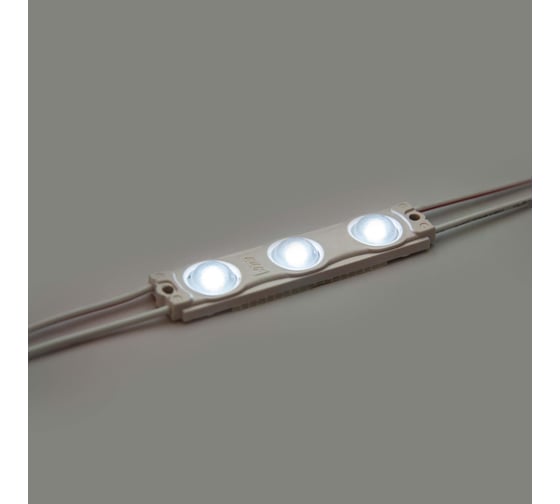 Светодиодный модуль ELF 3smd диод 2835, с линзой, 160гр.,12В, ip 65, STD, хол. белый (упак 100 шт) ELF-3SMDstd СW (100)