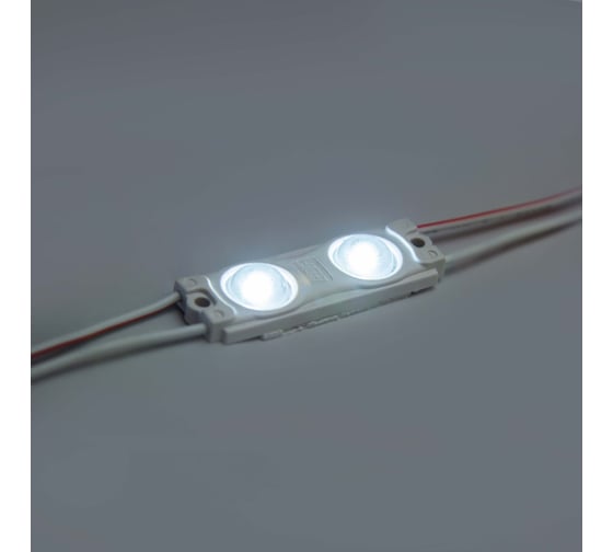 Светодиодный модуль ELF 2smd диод 2835, с линзой, 160гр.,12в, ip 65, STD-2, хол.белый (упак 100 шт) ELF-2SMDstd-2 СW (100)