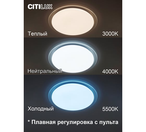 Светодиодная люстра с пультом Citilux Спутник RGB CL734900G