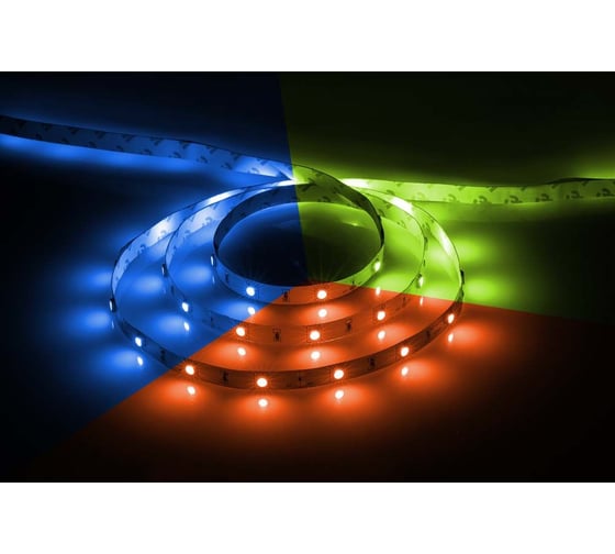 Cветодиодная LED лента FERON 30SMD(5050)/м, 7.2Вт/м, 5м, IP20, 12V, RGB LS606 27678