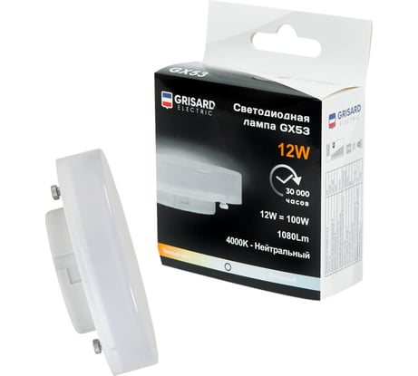 Светодиодная лампа Grisard Electric таблетка Т75 GX53 12Вт 4000К GRE-002-0078(1)